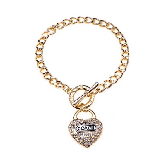 Coach Heart Logo Gold Bracelets BIH - Click Image to Close